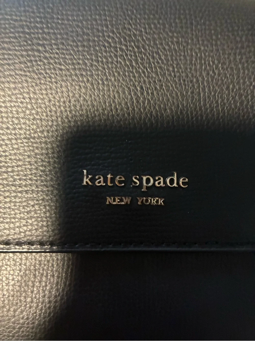 kate spade Black Leather Crossbody with Gold Chain Strap